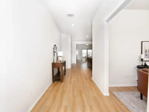 After: hallway with new LVP flooring in Keller, TX