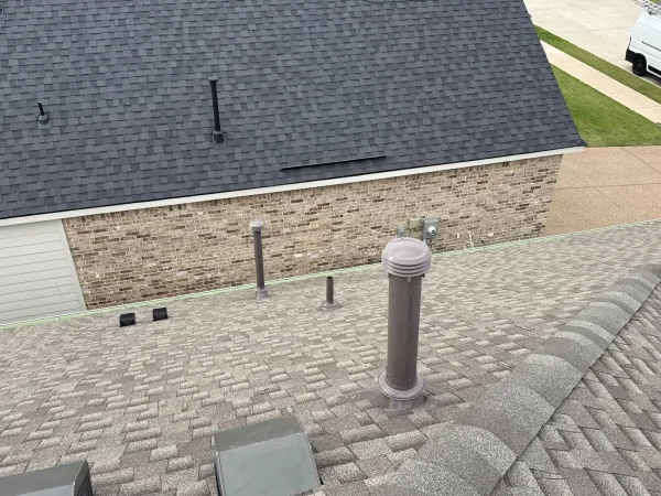 After: new shingles and roof vents in Melissa, TX