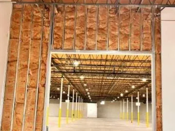 During construction: commercial warehouse and office renovation in Dallas, TX