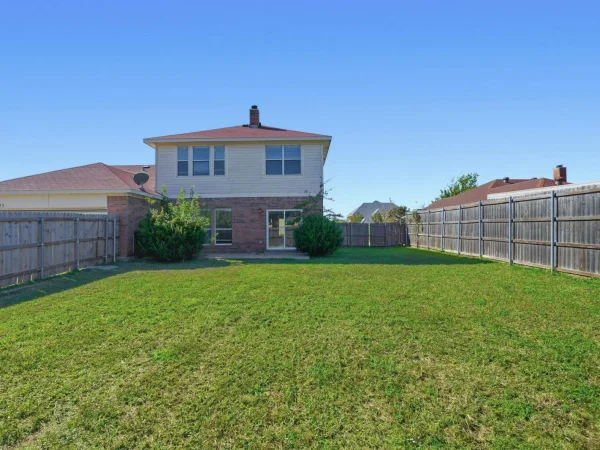 Before: backyard and fence in DeSoto, TX